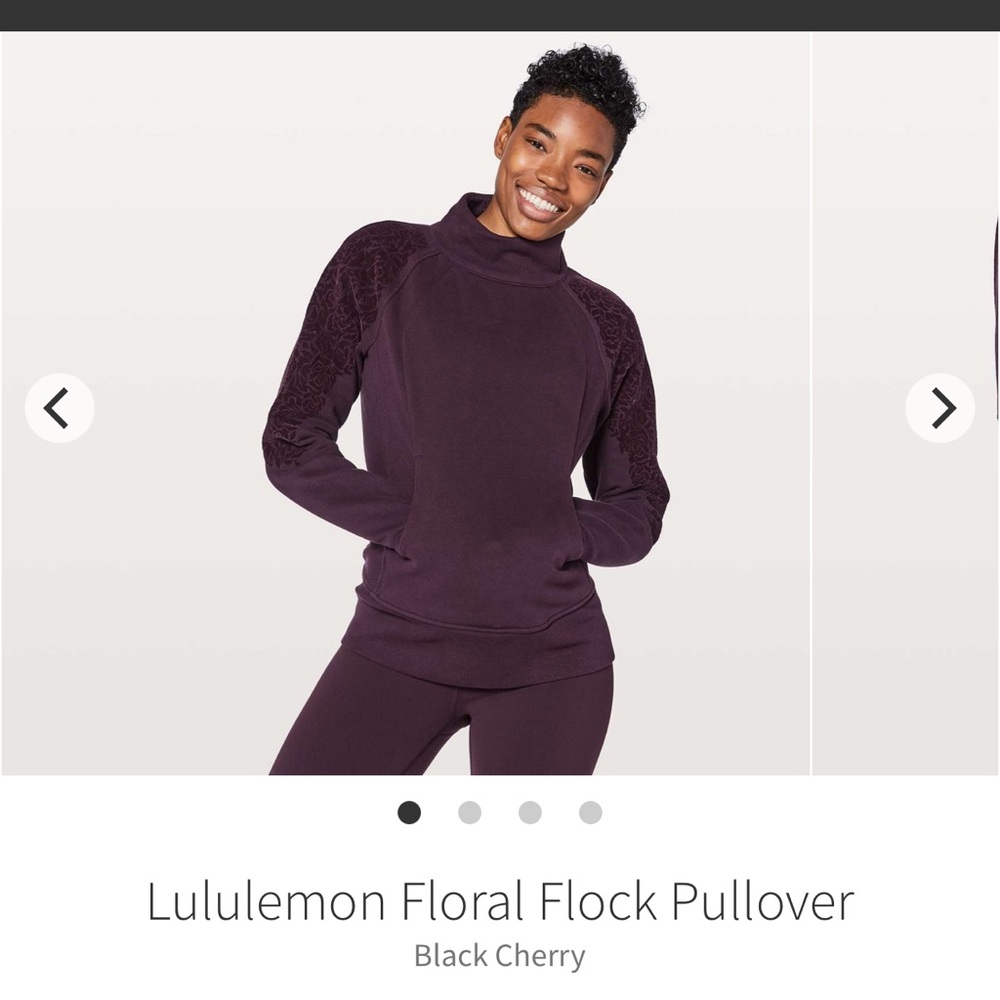 lululemon athletica Black Cherry Floral Flock Pullover